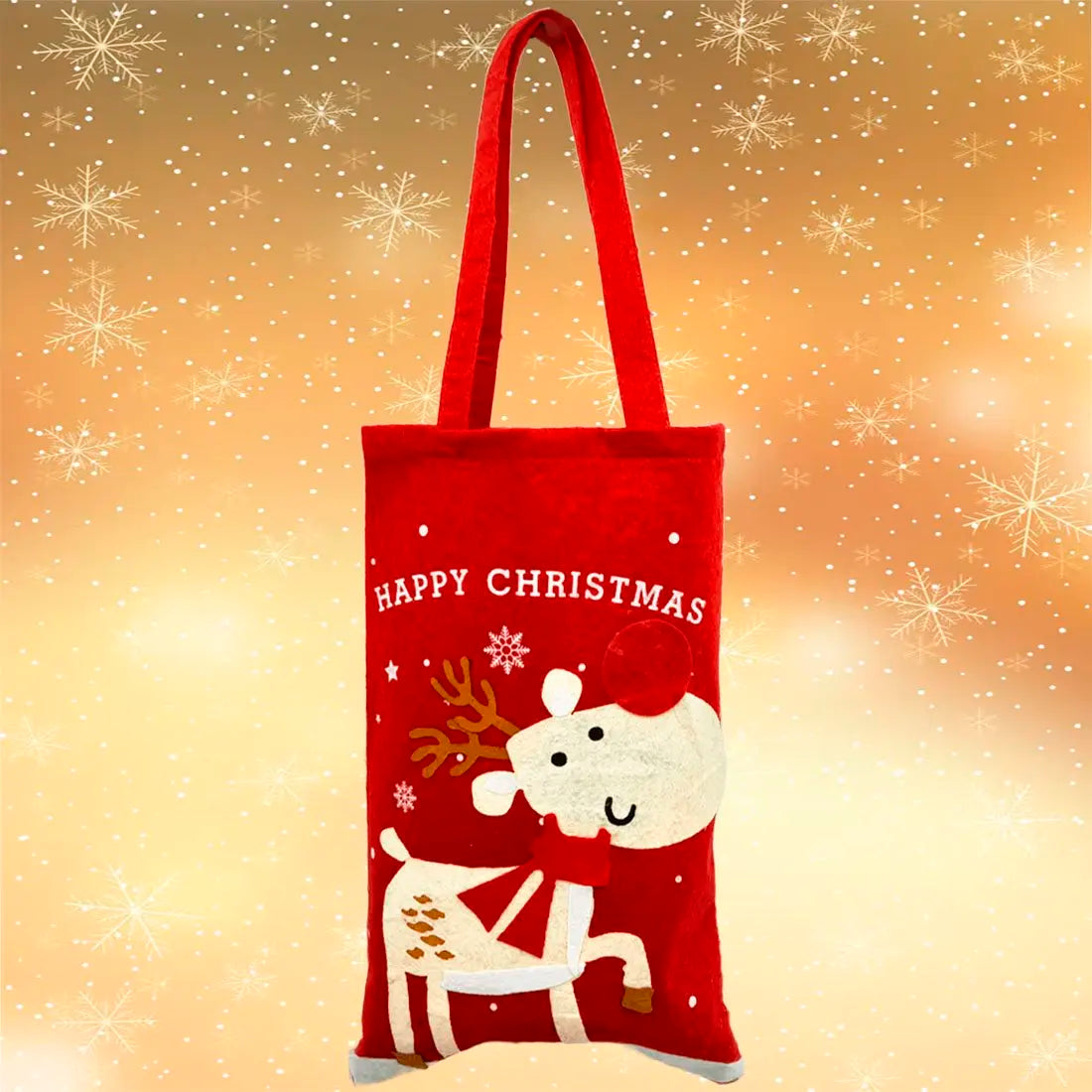 Bolsa Sacola de Presentes Enfeite Árvore de Natal Rena Alce e Bolsa Sacola de Presentes