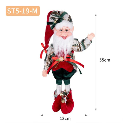 Enfeite Elfo Verde e Vermelho 45cm e 55cm Merita, Personagens Natalinos para Decoração