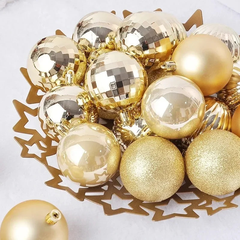 Bolas de natal Ornamentos de árvore de Natal de 3 mm de 36 quilates, grandes ornamentos