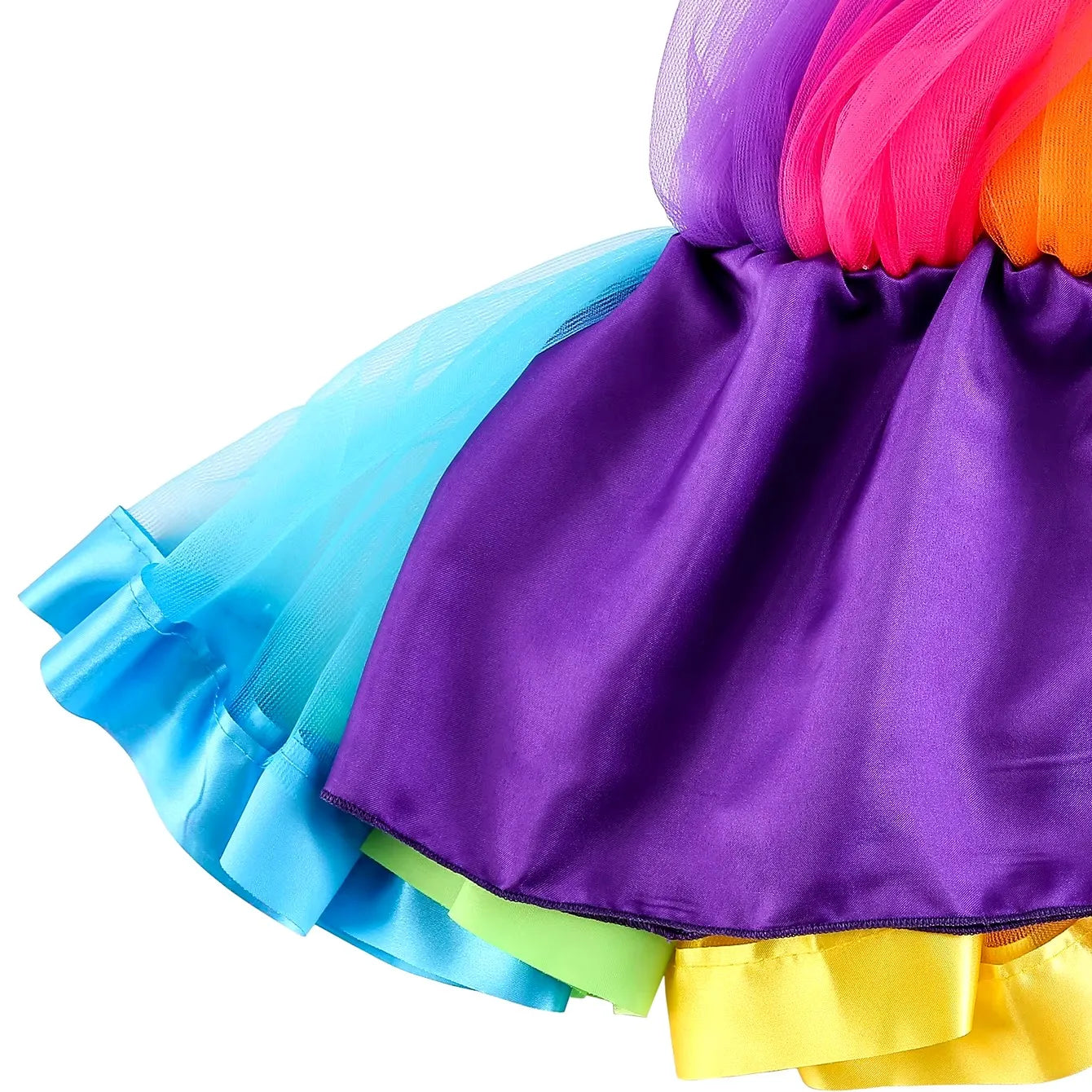 Saia de dança Carnaval tutu com laço e saia para meninas, roupa de arco-íris