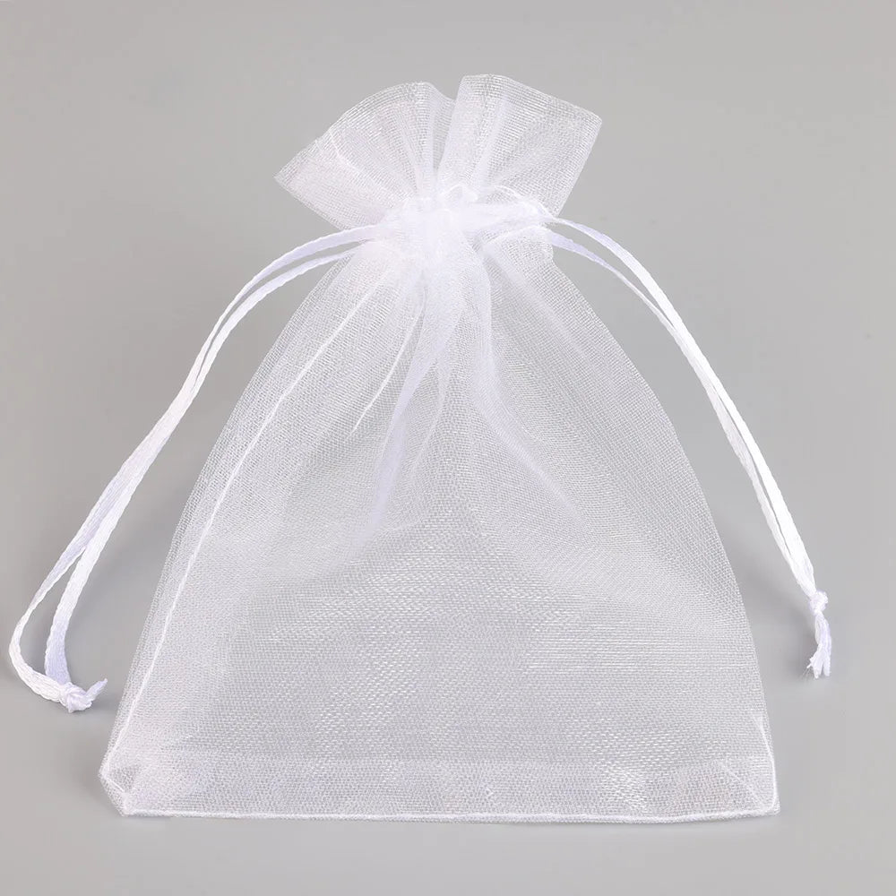 Sacolinhas Grande Organza Saco De Organza Branco 15x20cm - Pacote 50 Gala, Multicor