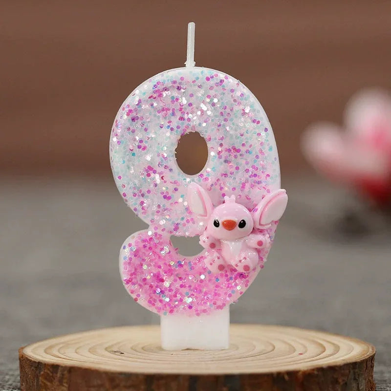 Vela Aniversário Stitch Em Biscuit Dois Digitos 1 A 9 Anos