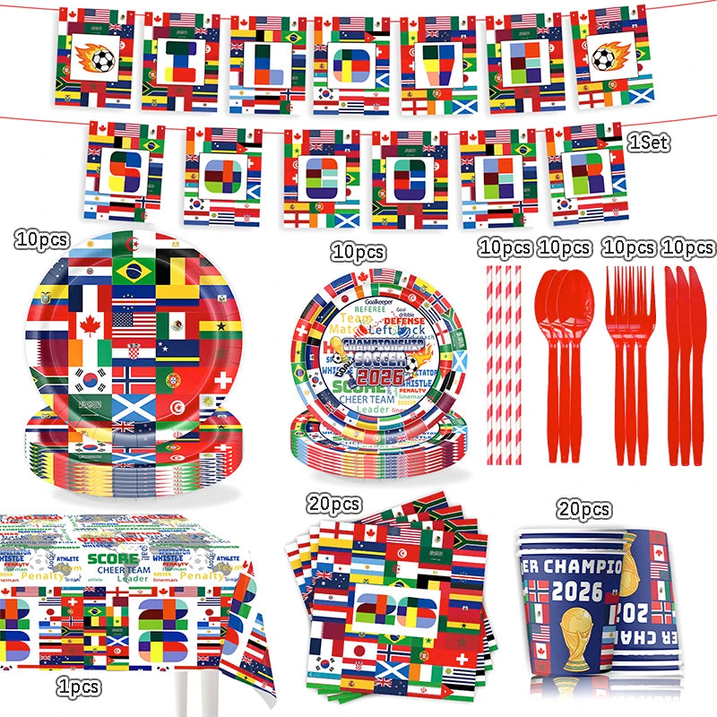 Kit Festa Pronta Brasil Copa do Mundo Decorativo Completo 30/41/116 Peças Festa colorida