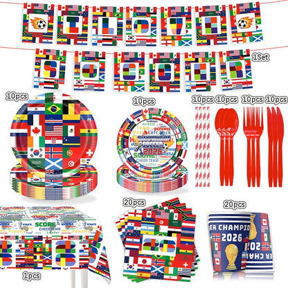 Kit Festa Pronta Brasil Copa do Mundo Decorativo Completo 30/41/116 Peças Festa colorida