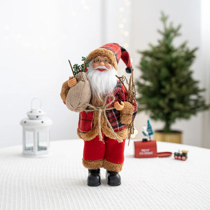 Boneco Papai Noel Lanterna Vermelho decoração de mesa de papai Noel de 30CM*11.81