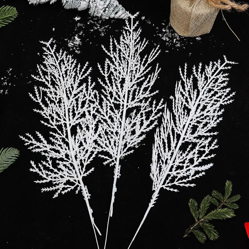 Pinho Agulhas Ramos Branco 10 Unidades Folhagem para Imitação de Natal Folha Artificial