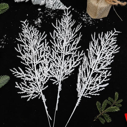 Pinho Agulhas Ramos Branco 10 Unidades Folhagem para Imitação de Natal Folha Artificial