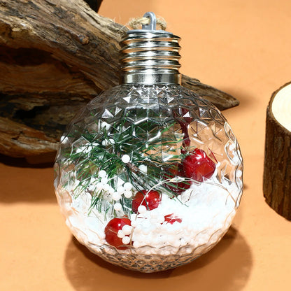 Lâmpada plástico transparente pendurar 1 esferas LED Luzes de Natal Esferas de Natal LED