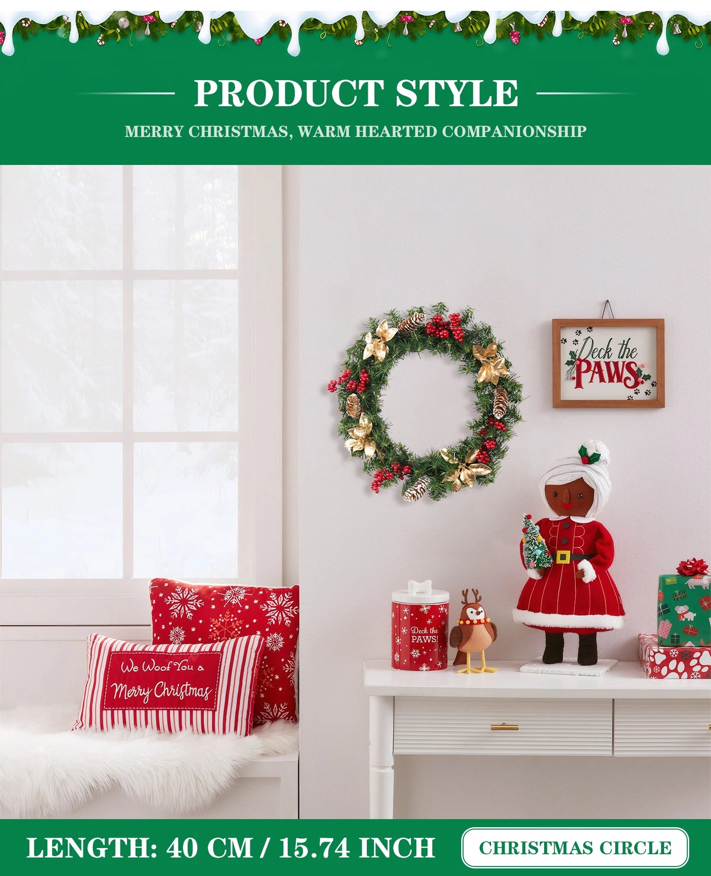 Guirlanda De Natal Enfeite De Guirlanda De Natal Decoração De Natal Decoração Pendurada