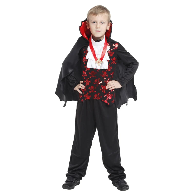 Fantasia Infantil Drácula Vampiro Halloween Cosplay + Capa