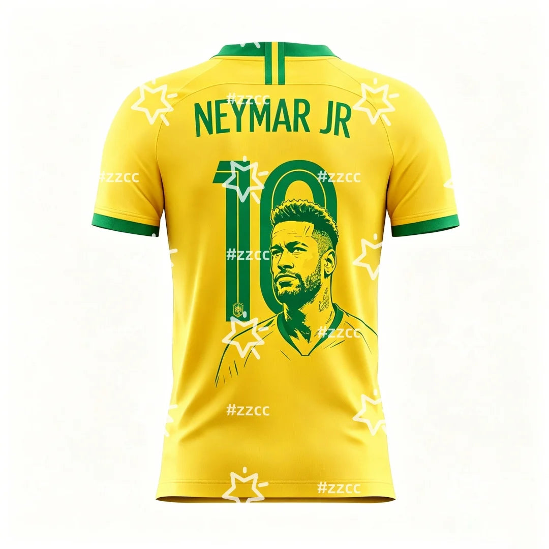 Camisa Copa do Mundo Brasil Neymar e Camiseta Neymar JR Core Juvenil Amarelo