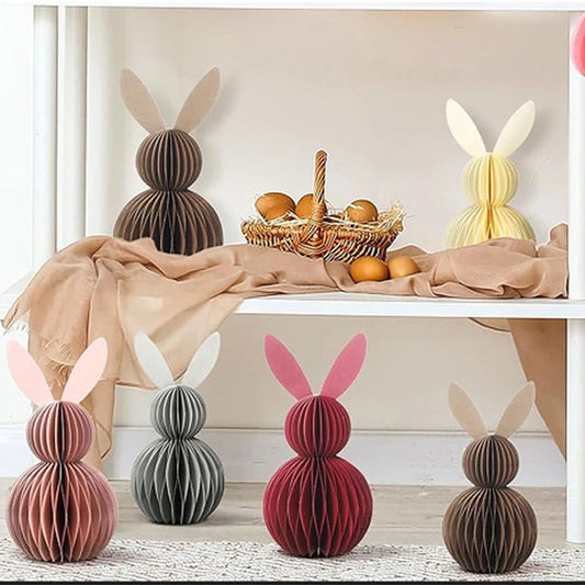 Coelho da Páscoa de Papel Decoração de Páscoa, Conjunto de 2 Peças de Centro de Mesa