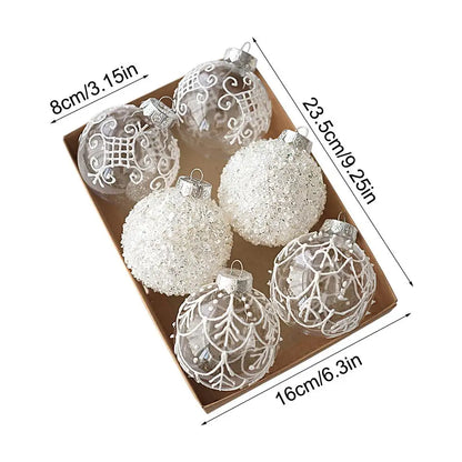 Bolas de Natal 6 Peças de Bolas de Natal de 6 cm Verde Vermelhão Brilhante Pendurar