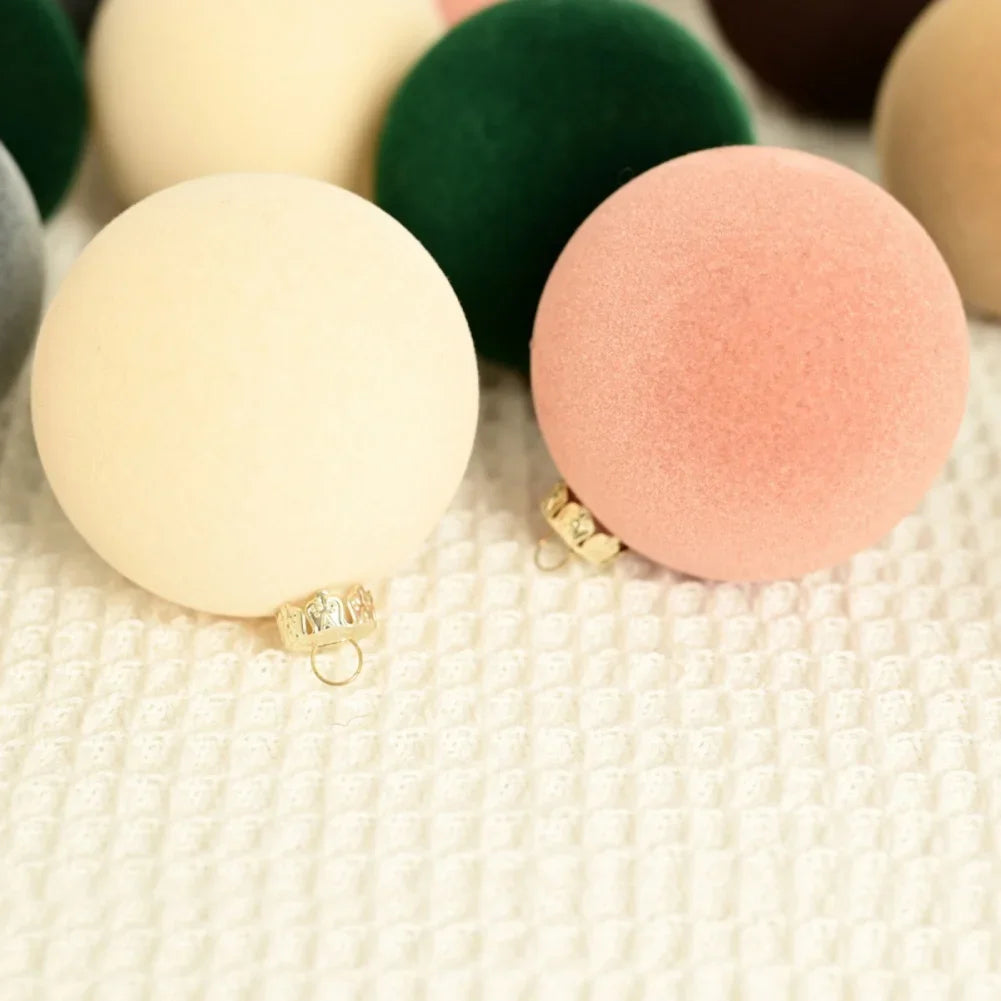 Bola de árvore de Natal reunida Veludo - 12 peças de enfeite de árvore bolas reunidas