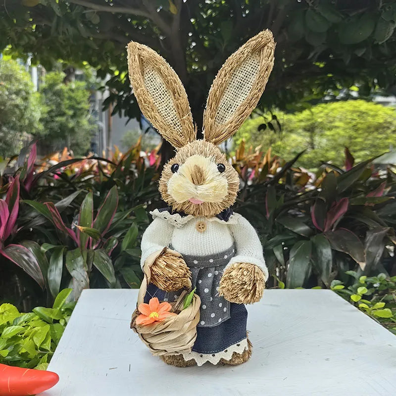 Coelho de Palha Páscoa Enfeites fofos de artigos de festa de Páscoa Coelho palha Páscoa