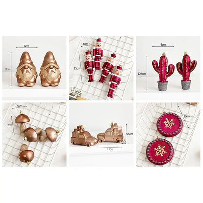 Kit enfeites coloridos árvore de Natal Pingentes De Enfeites De Natal De Plástico Decoração