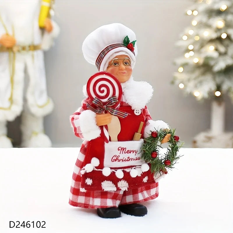 Boneco Chef de Natal, Figura do Papai Noel, Decoração de Natal, Estátua de Cozinheiro