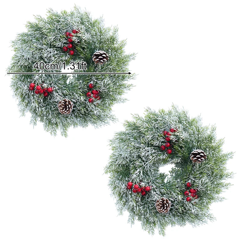 Guirlanda de Natal artificial corona decoração de guirlanda de Natal de plástico decorada