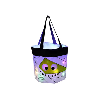 Cesta Dobrável Halloween 1 peças de luz de LED, sacos de doces ou travessuras Halloween