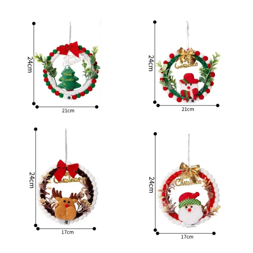 Guirlanda de Natal feita à mão com iluminação para decoração de festa de Natal