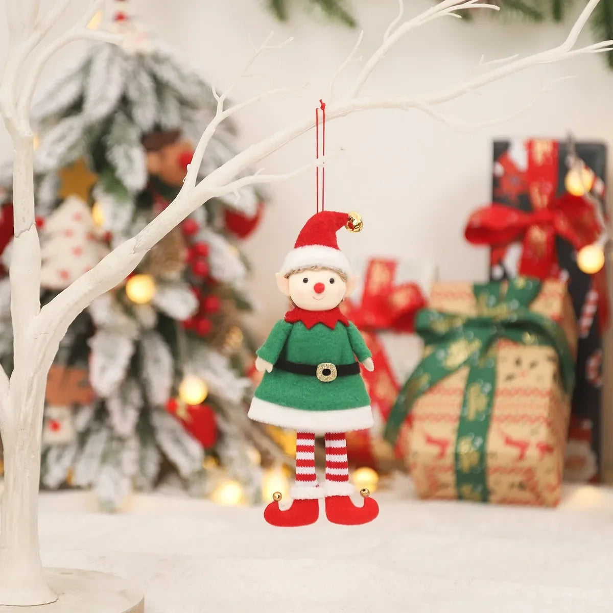 Natal elfo estatueta elfo bonecas de natal bonito novidade mesa feriado peça elf bonecas