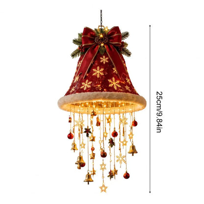 Luminária Pendente / Enfeite de Natal em Formato de Sino ou Chapéu de Papai Noel com LED