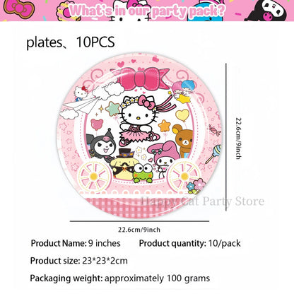 Kit de hello kitty para decoração de festa de aniversário de Kitt - 217 peças, incluindo top