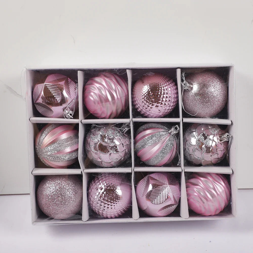 Bola de Natal 1 caixa de bolas de glitter, ecológicas, à prova d'água, de PVC, decorativas