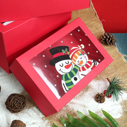 Caixa Pacote 1 Caixas de Biscoito de Natal Janela, Caixas de Presente de Papel Vermelho