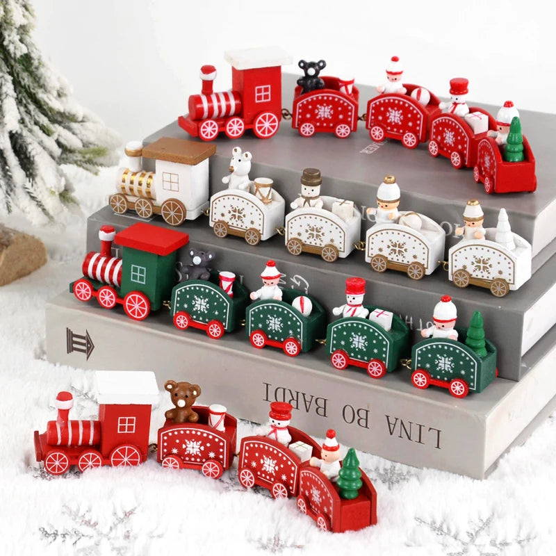 Trenzinho de Natal de Madeira Enfeite Decorativo de Mesa Mdf 25cm