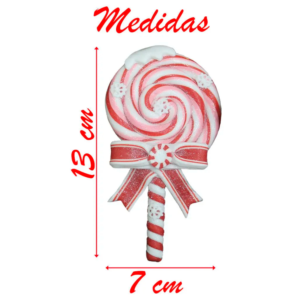 Pirulito Natalino Decorativo 1 peça de Decoração Gigante de Pirulito de Natal de 13cm*7cm