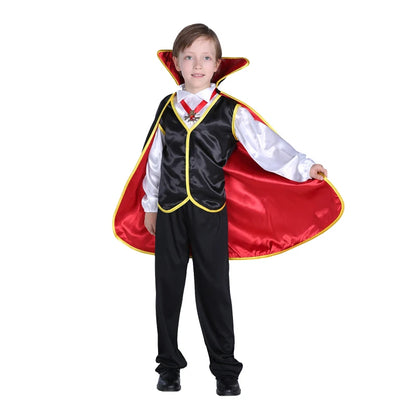 Fantasia Infantil Drácula Vampiro Halloween Cosplay + Capa