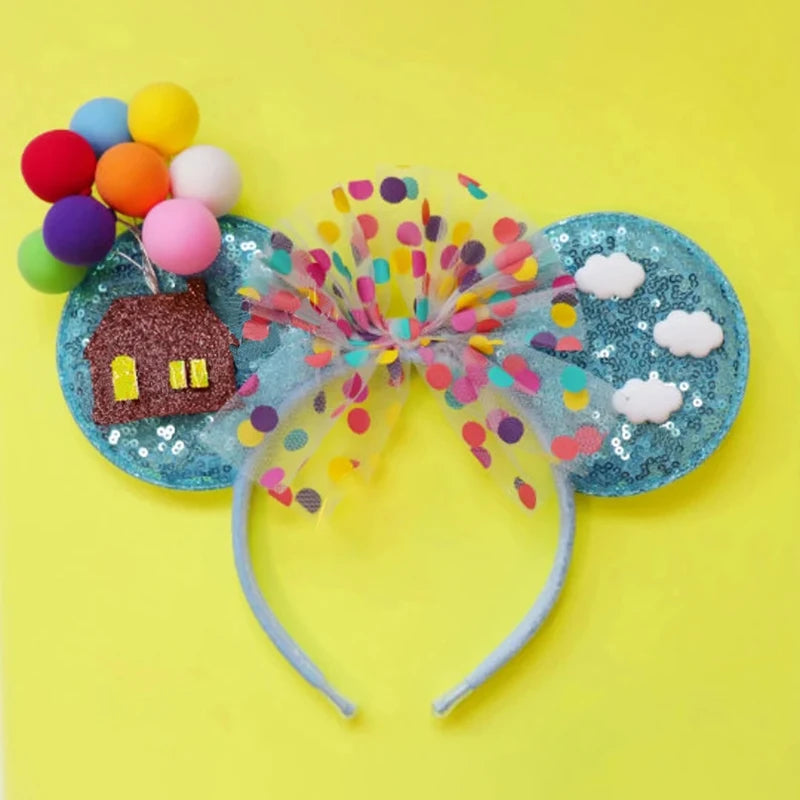 Tiaras Acessórios Disney orelha de rato com laço brilhante, Lantejoula de dupla celebração