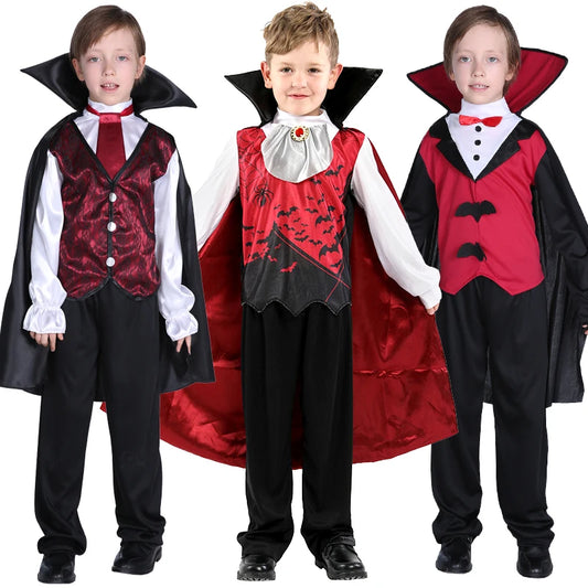 Fantasia Infantil Drácula Vampiro Halloween Cosplay + Capa