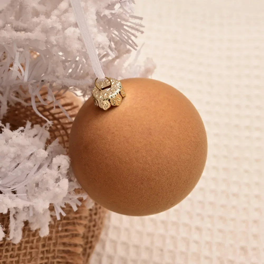 Bola de árvore de Natal reunida Veludo - 12 peças de enfeite de árvore bolas reunidas