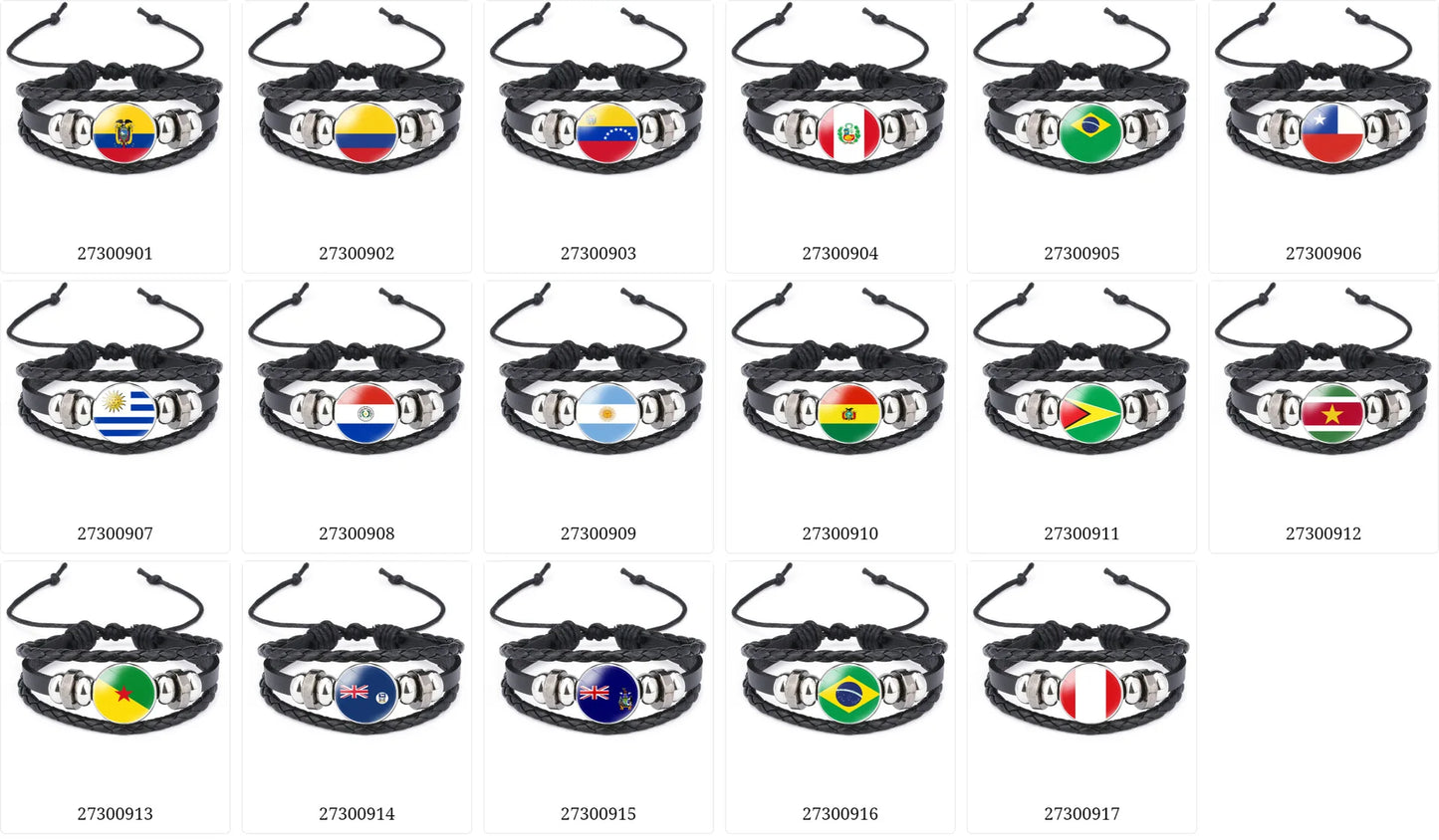 Pulseira criativa no estilo da bandeira nacional Brasil, lembrança viagem personalizada