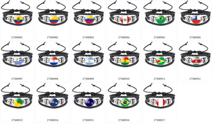 Pulseira criativa no estilo da bandeira nacional Brasil, lembrança viagem personalizada