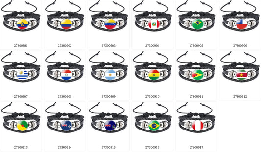 Pulseira criativa no estilo da bandeira nacional Brasil, lembrança viagem personalizada