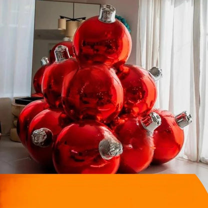 Bola Inflável Gigante de Natal Espelhada Ornamento Inflável de Natal Esferas Gigantes Festa