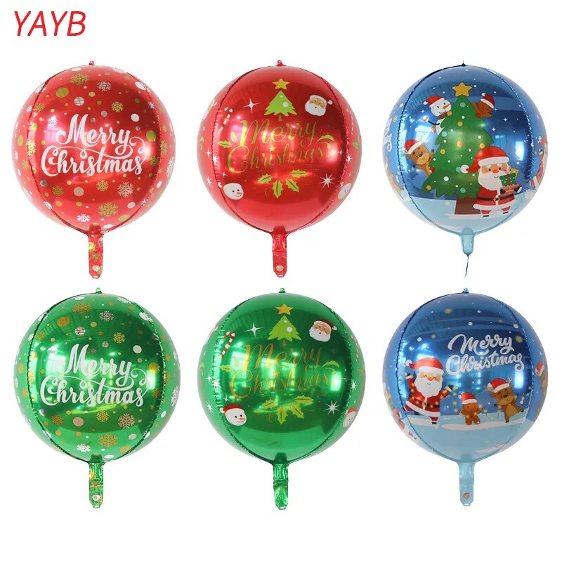 1 Mini Balão Metalizado Papai Noel Enfeites Natalinos Feliz Natal Centro Mesa 32cm