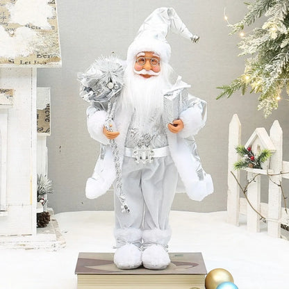 Bonecos de Papai Noel artesanais e fofos, figuras chiques de Papai Noel