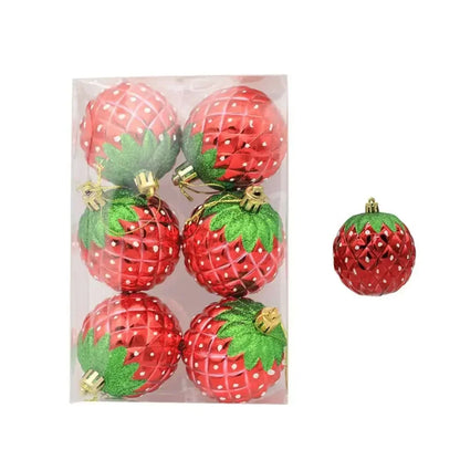 Enfeite Morango para Árvore de Natal Enfeites Natalinos Vermelhos para Árvore de Natal