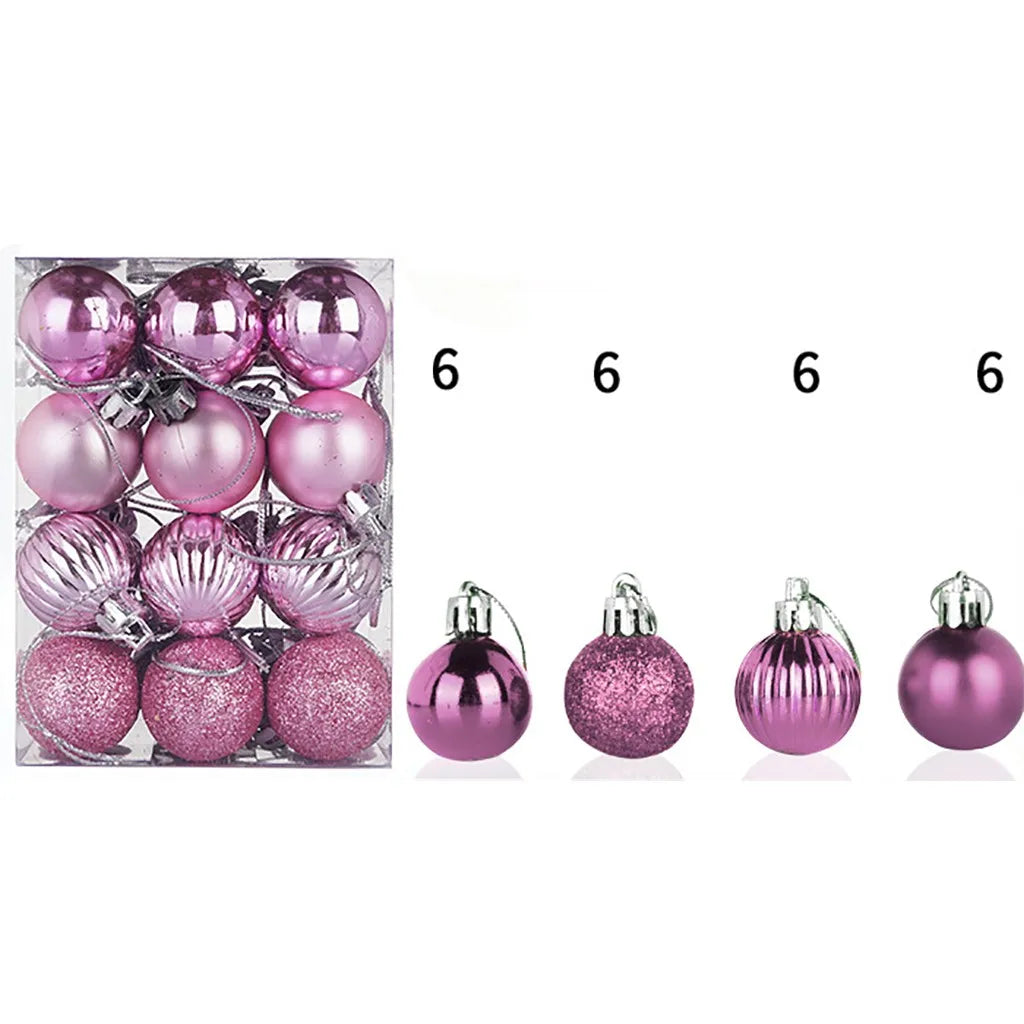 Bolas de Decoração de Natal 24 Peças de Bolas de Enfeite de Árvore de Natal Decorações