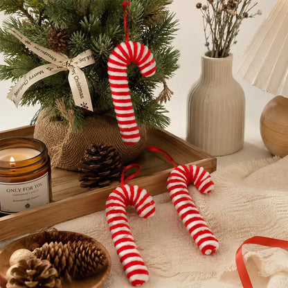 Enfeites de Natal em Forma de Bastão de Açúcar Vermelho 10 peças Sortidas 18cm Grande