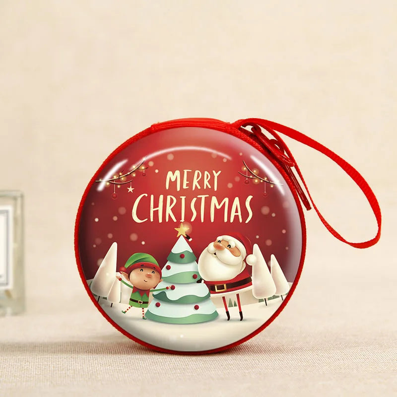 Porta-Moedas de Natal, Caixa de Lata, Recipientes de Armazenamento e Mini Lata Decorativa Natalina