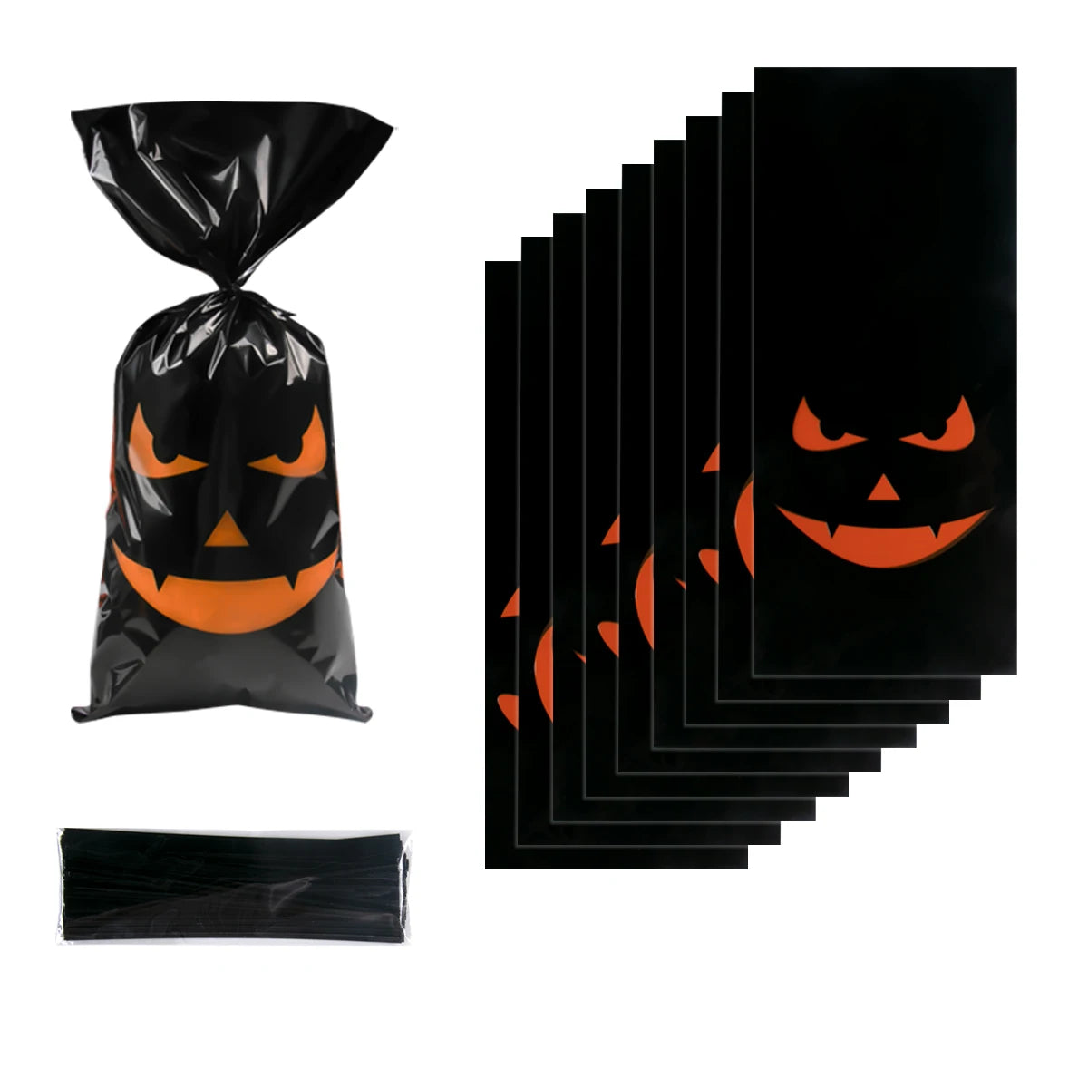 Sacolas de Celofane de Halloween, 50 Peças de Doces ou Travessuras Torções Halloween