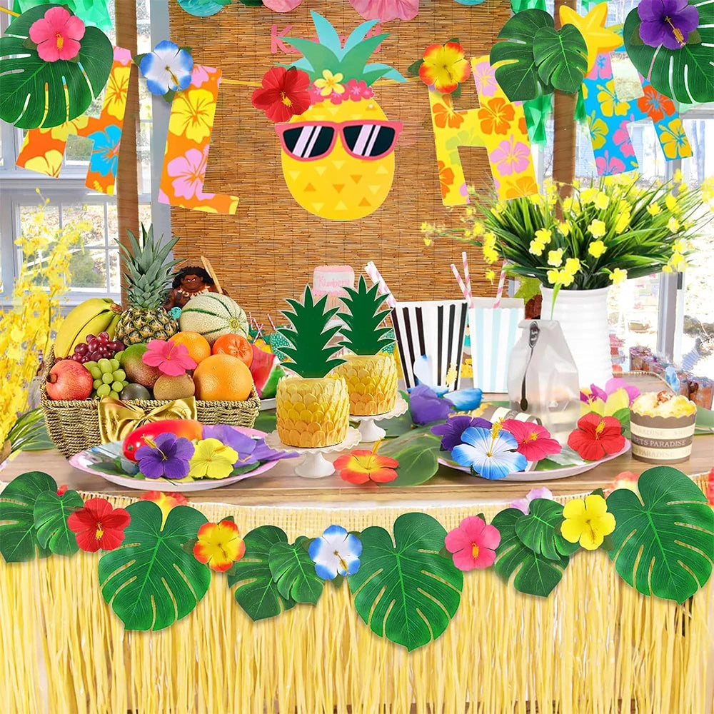 Conjunto de decorações de festa de luau tropical, lembrancinhas de festa de praia