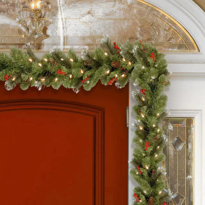 Decoração de Natal, Guirlanda Festão Aramado, 40cm e 60cm, Verde/Vermelho