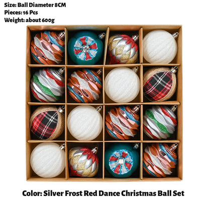 Enfeites de bolas de Natal de 8,5 cm – 16 peças de bolas de plástico para árvore de Natal