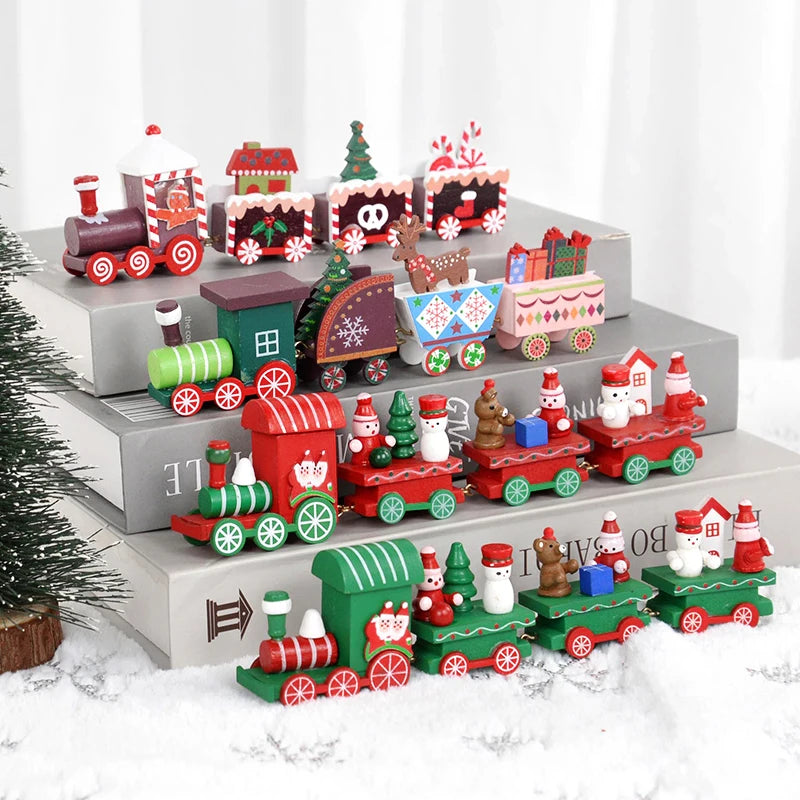 Trenzinho de Natal de Madeira Enfeite Decorativo de Mesa Mdf 25cm